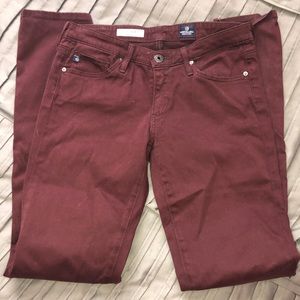 Adriano Goldschmied maroon The stilt cigarette leg